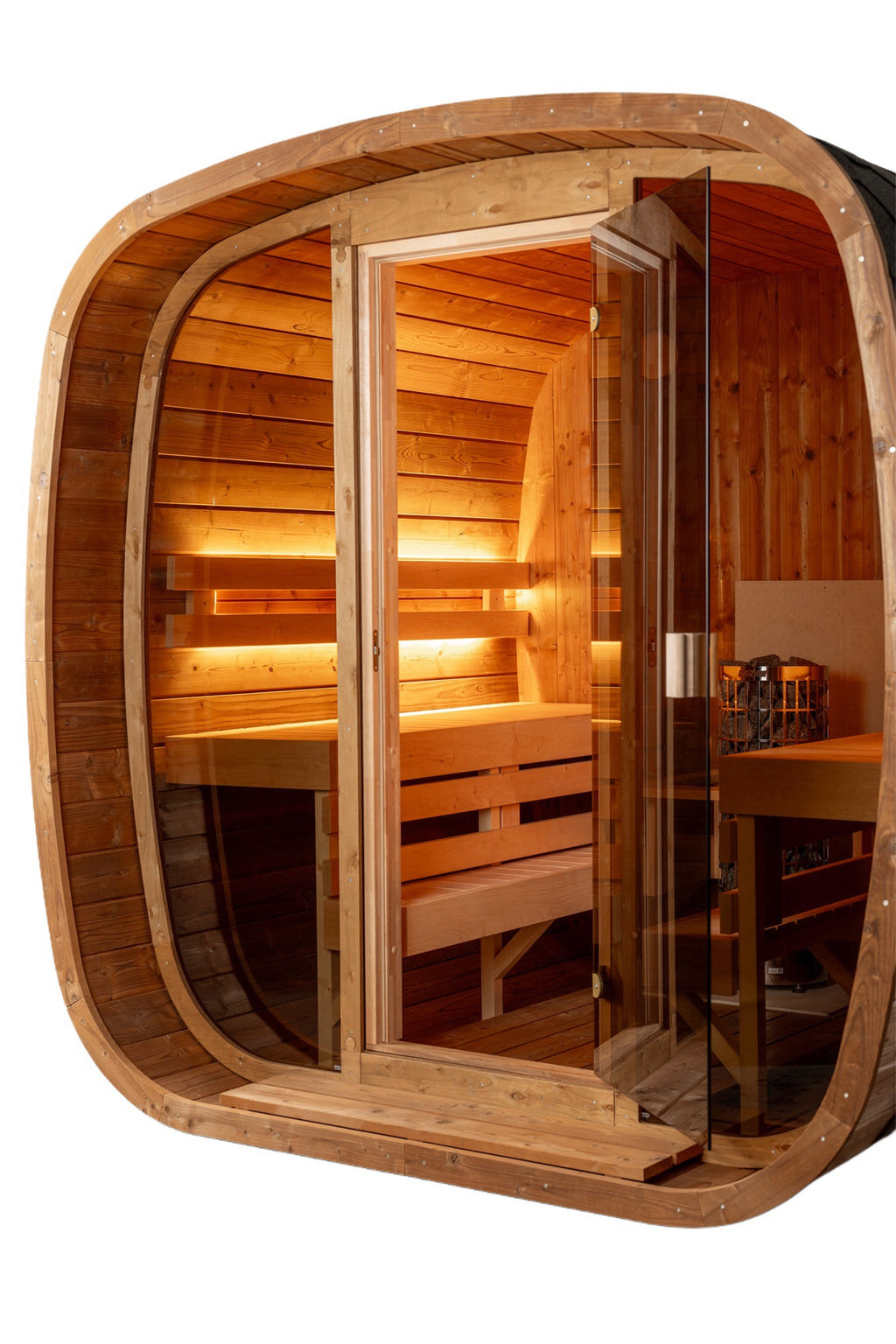Auris Two Outdoor Barrel Sauna — 3-4 Person Cedar Sauna