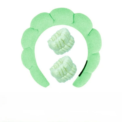 Sponge Spa Headband with Wristbands for Washing Face