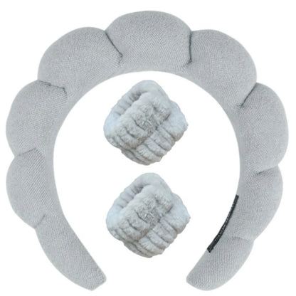 Sponge Spa Headband with Wristbands for Washing Face