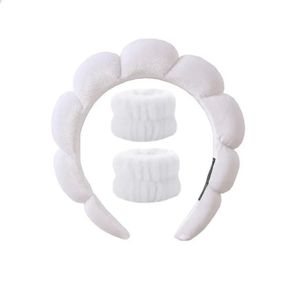 Sponge Spa Headband with Wristbands for Washing Face