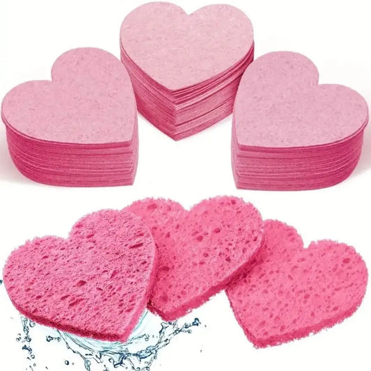 20pc Heart Shape Facial Cleansing Sponges