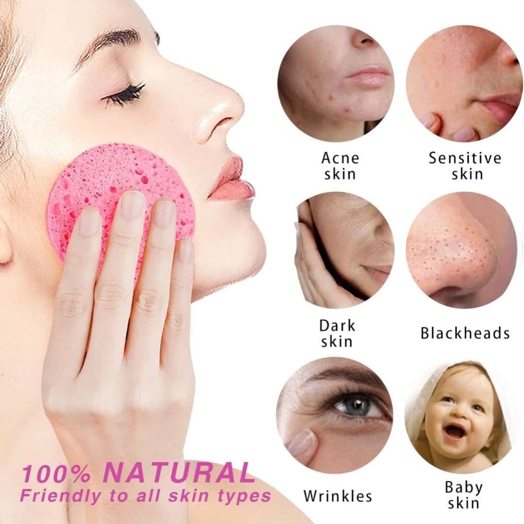 Natural Wood Pulp Face Cleansing Sponges