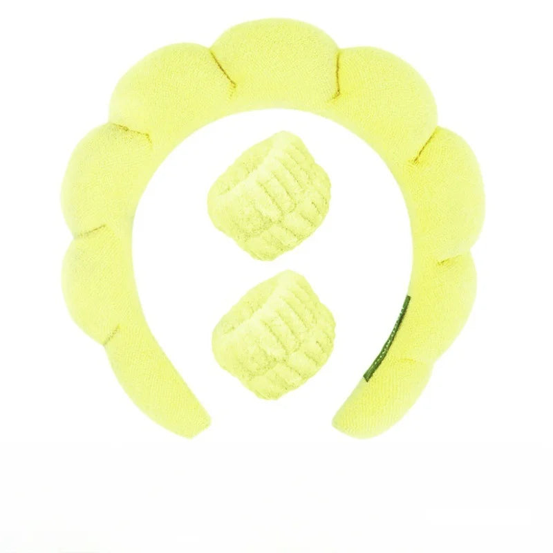 Sponge Spa Headband with Wristbands for Washing Face