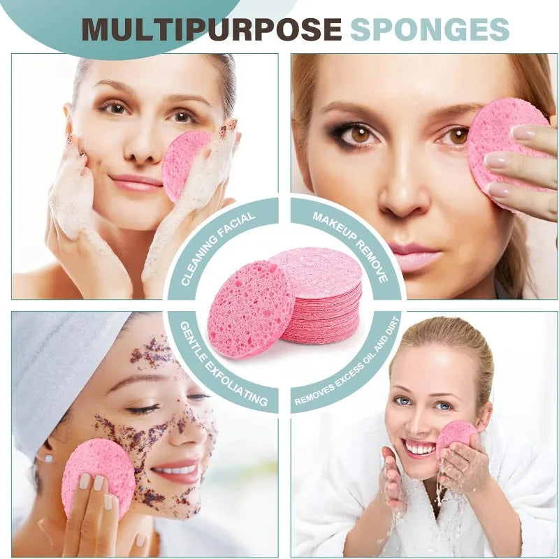 Natural Wood Pulp Face Cleansing Sponges