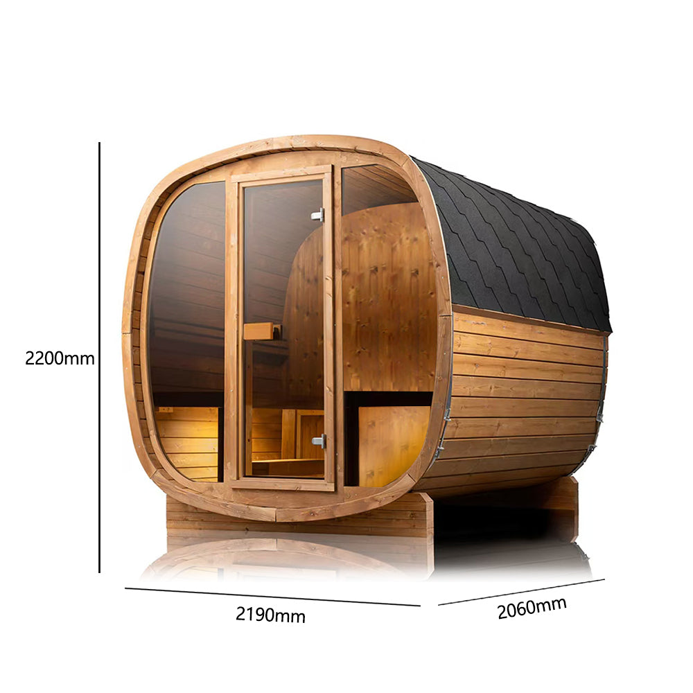 Auris Two Outdoor Barrel Sauna — 3-4 Person Cedar Sauna
